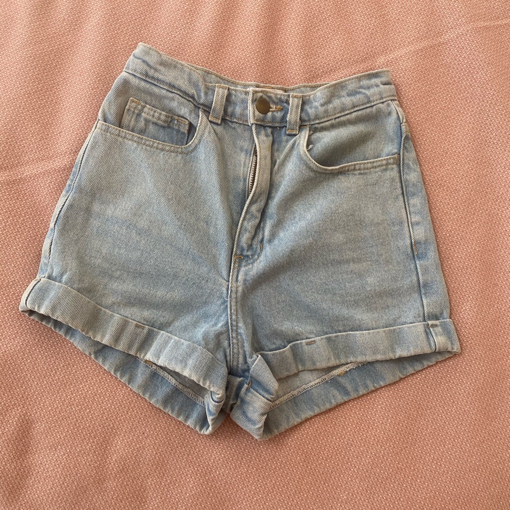 American Apparel high waisted denim shorts